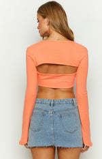 Houston Orange Strapless Crop Top And Bolero Image