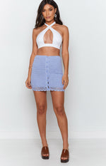 Ingrid Crochet Mini Skirt Blue Image