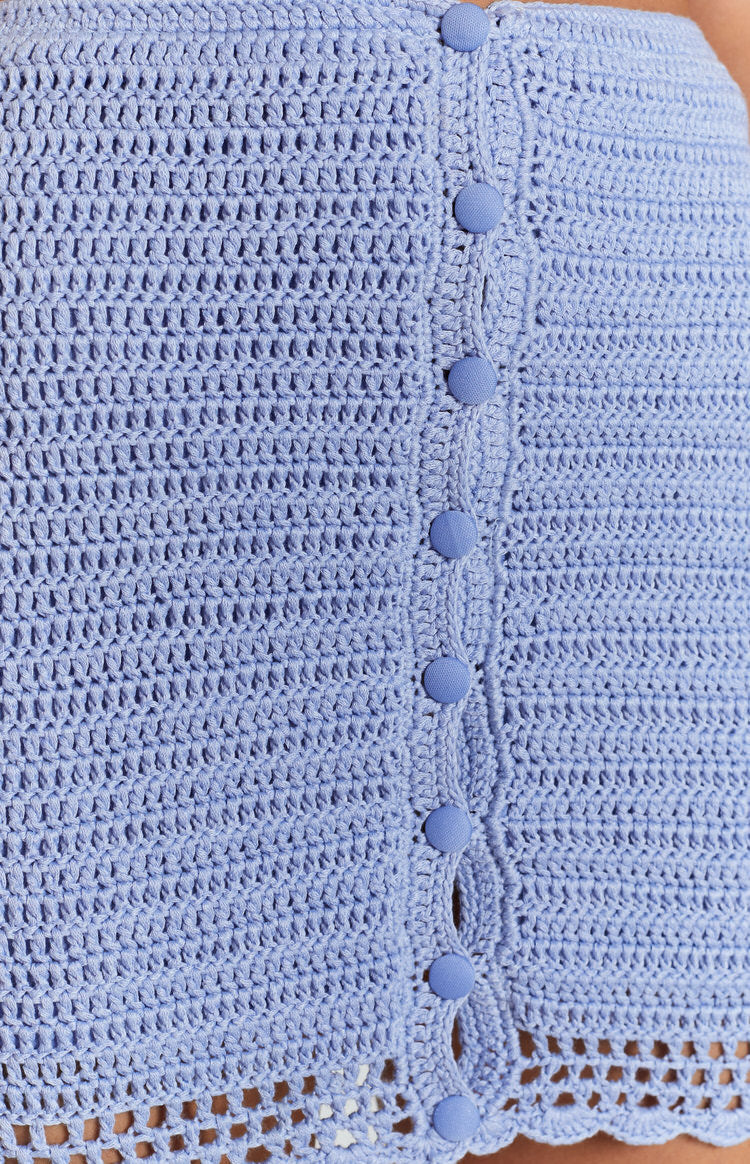 Ingrid Crochet Mini Skirt Blue Image