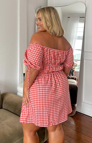 I'm Yours Red Gingham Mini Dress