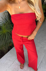 Ibiza Red Strapless Top Image