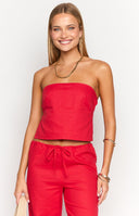 Ibiza Red Strapless Top