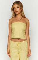 Ibiza Yellow Strapless Top