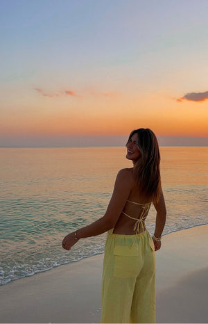 Ibiza Yellow Strapless Top