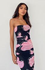 Imogen Black Print Maxi Dress Image