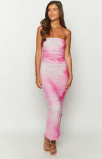 Imogen Pink Print Strapless Maxi Dress Image