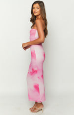 Imogen Pink Print Strapless Maxi Dress Image