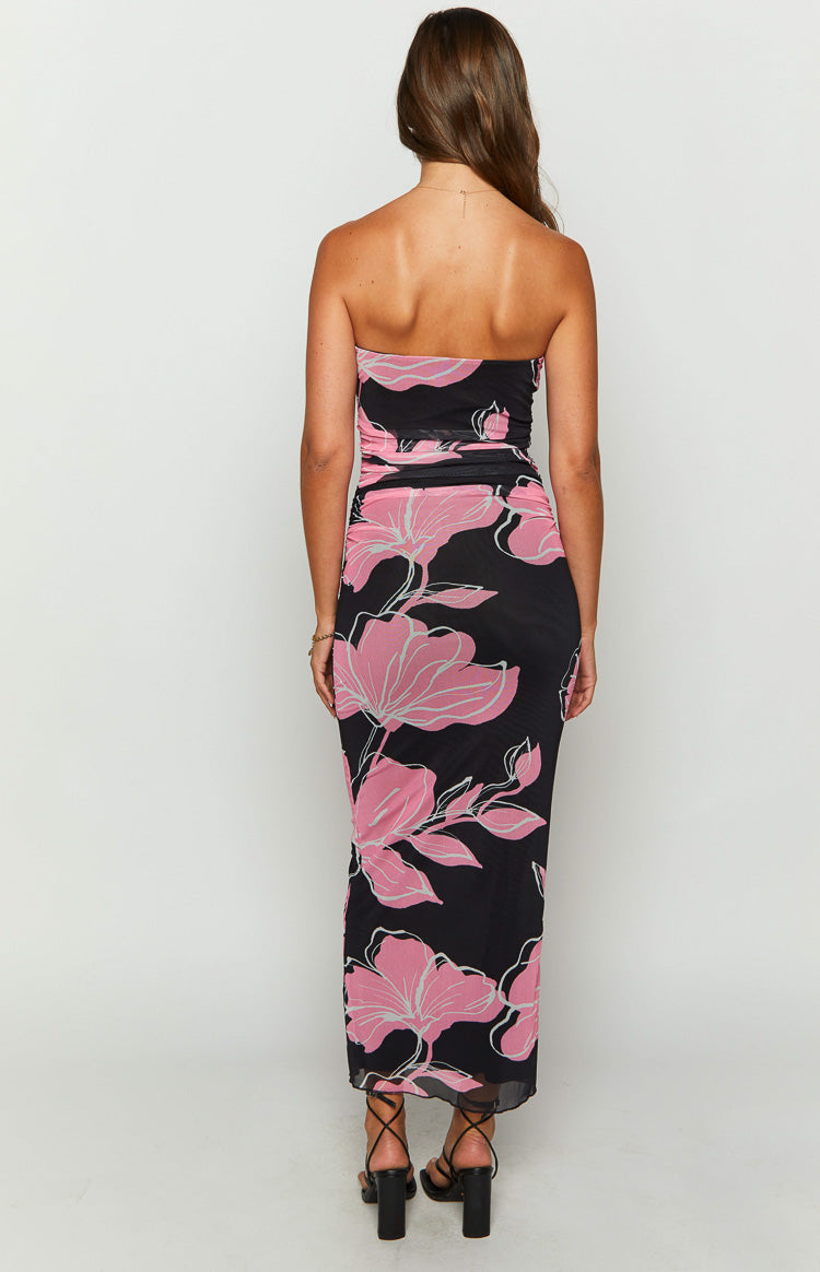 Imogen Black Print Maxi Dress