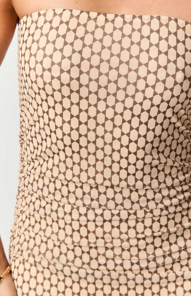 Imogen Beige Print Maxi Dress Image