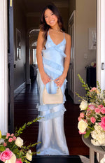 Inara Blue Ruffle Maxi Dress Image