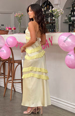 Inara Yellow Ruffle Maxi Dress Image