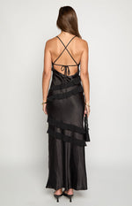 Inara Black Ruffle Maxi Dress Image