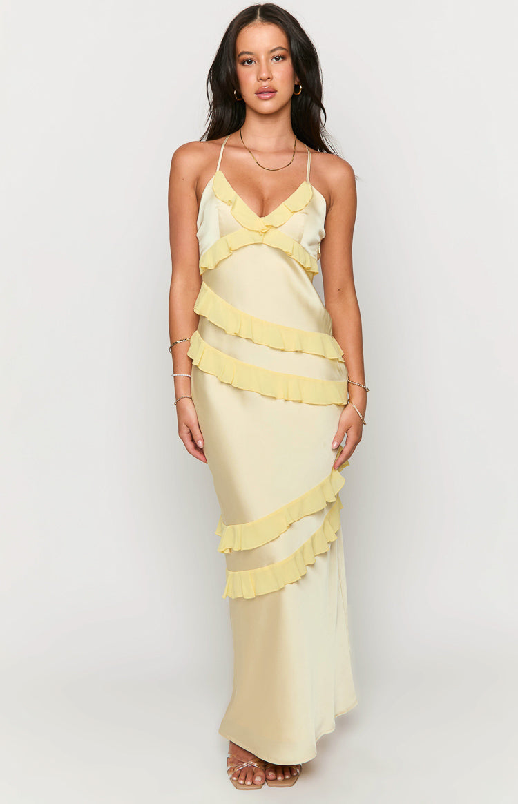 Inara Yellow Ruffle Maxi Dress Image