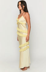 Inara Yellow Ruffle Maxi Dress Image