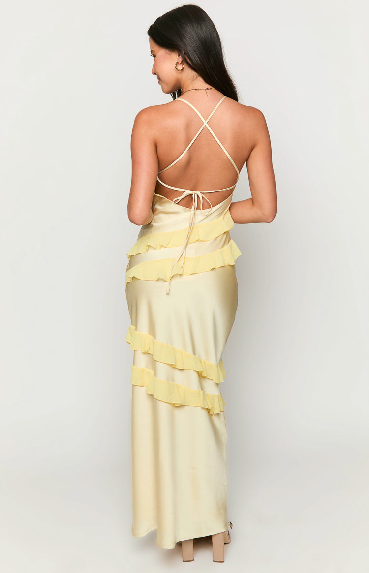 Inara Yellow Ruffle Maxi Dress Image