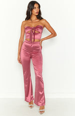 Indigo Pink High Waisted Flare Pants Image