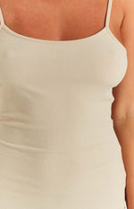 Ingrid Beige Mini Slip Dress Image