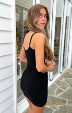 Ingrid Black Mini Slip Dress Image