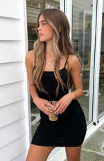 Ingrid Black Mini Slip Dress Image