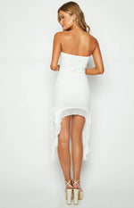 Iris White Ruffle Mesh Mini Dress Image