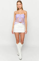 Isabella Purple Sequin Strapless Top Image