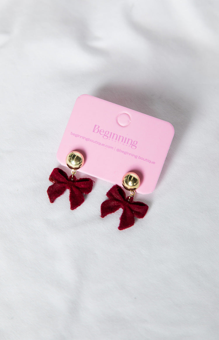 Isibel Red Bow Earrings (FREE over $160) Image