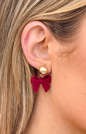 Isibel Red Bow Earrings