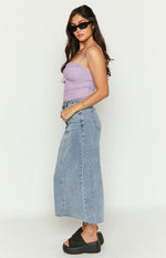 Isla Blue Denim Midi Skirt Image