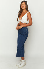 Isla Dark Denim Midi Skirt Image