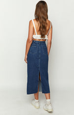 Isla Dark Denim Midi Skirt Image