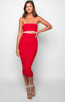 Isobel Red Midi Dress