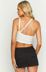 Izzie White Cross Back Tank Top Image