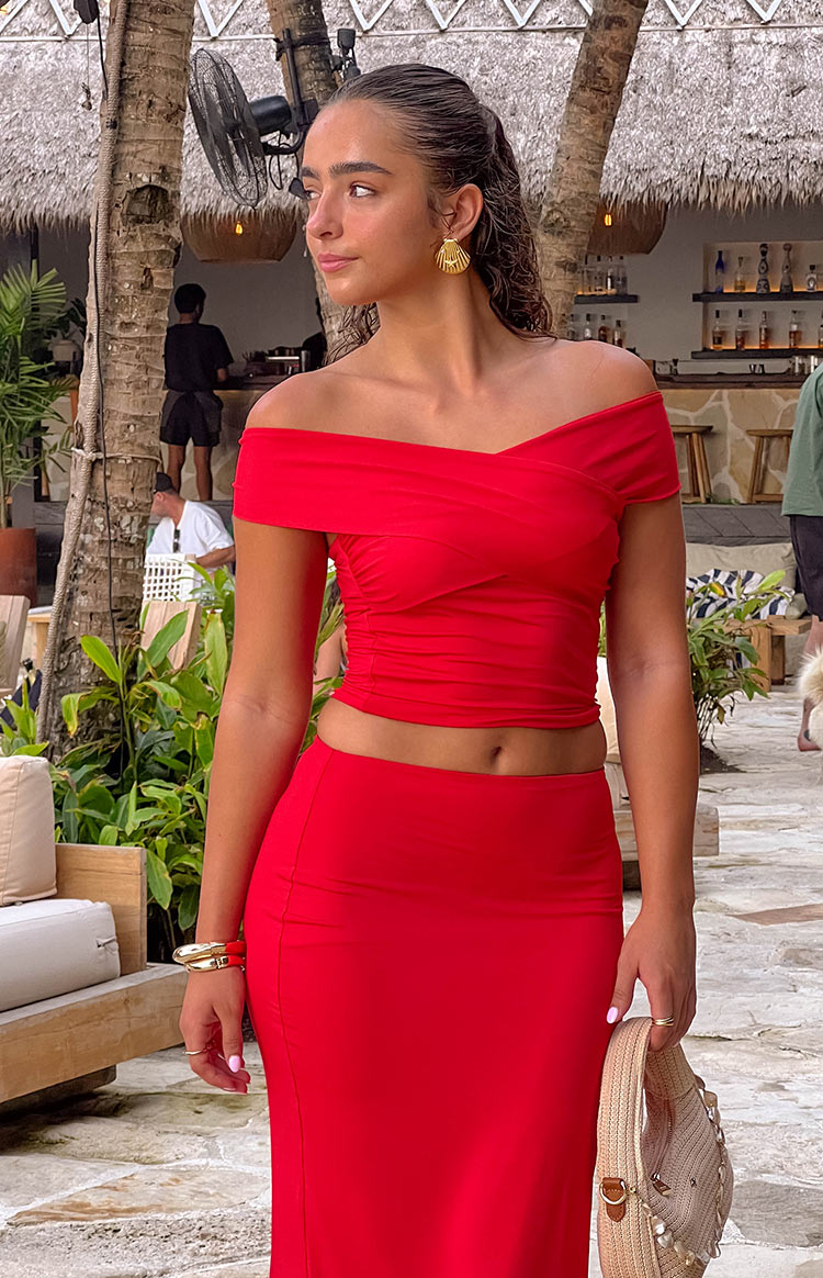 Jaya Red Maxi Skirt Image