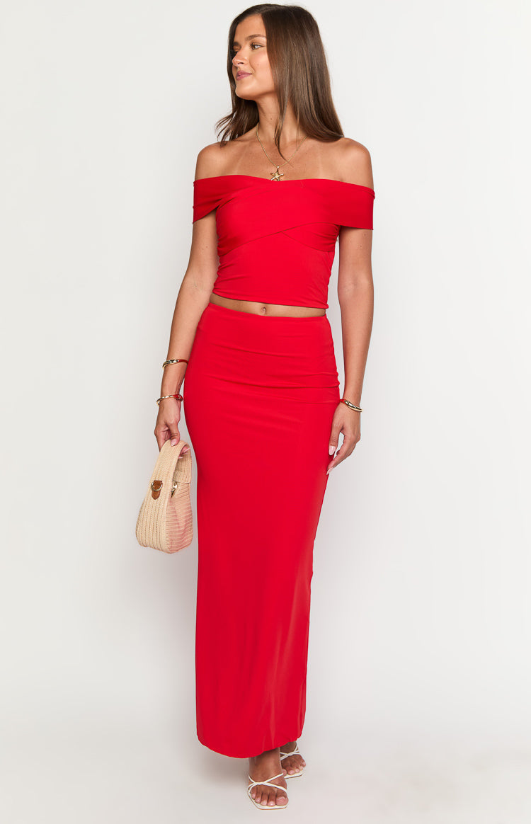 Jaya Red Maxi Skirt Image