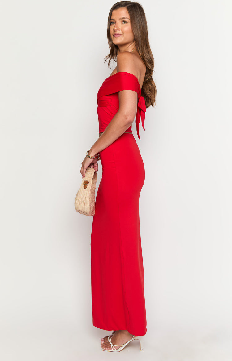 Jaya Red Maxi Skirt Image