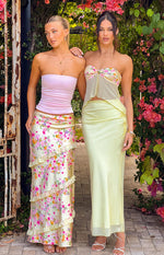 Jacqulin Yellow Bloom Strapless Top Image