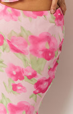 Jacqulin Pink Floral Print Maxi Skirt Image