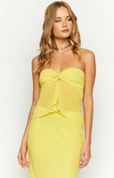 Jacqulin Yellow Strapless Top