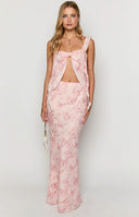 Jacqulin Pink Butterfly Maxi Skirt