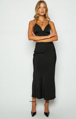 Jayde Black Lace Trim Maxi Skirt Image