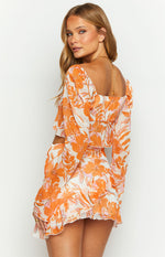 Jayella Orange Floral Long Sleeve Top Image