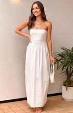 Jazlynn White Strapless Maxi Dress Image