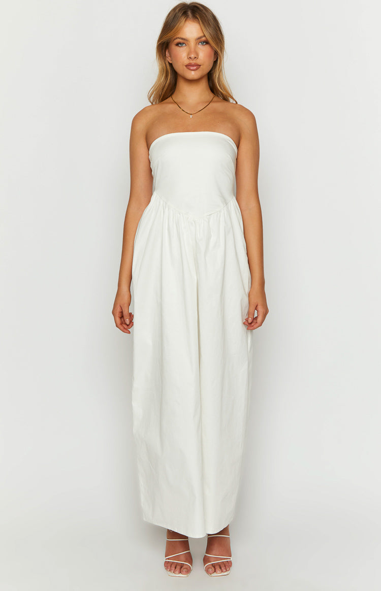 Jazlynn White Strapless Maxi Dress Image