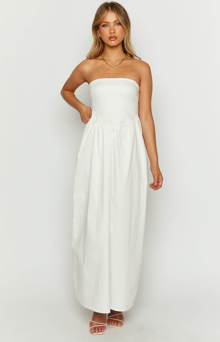 Jazlynn White Strapless Maxi Dress Image