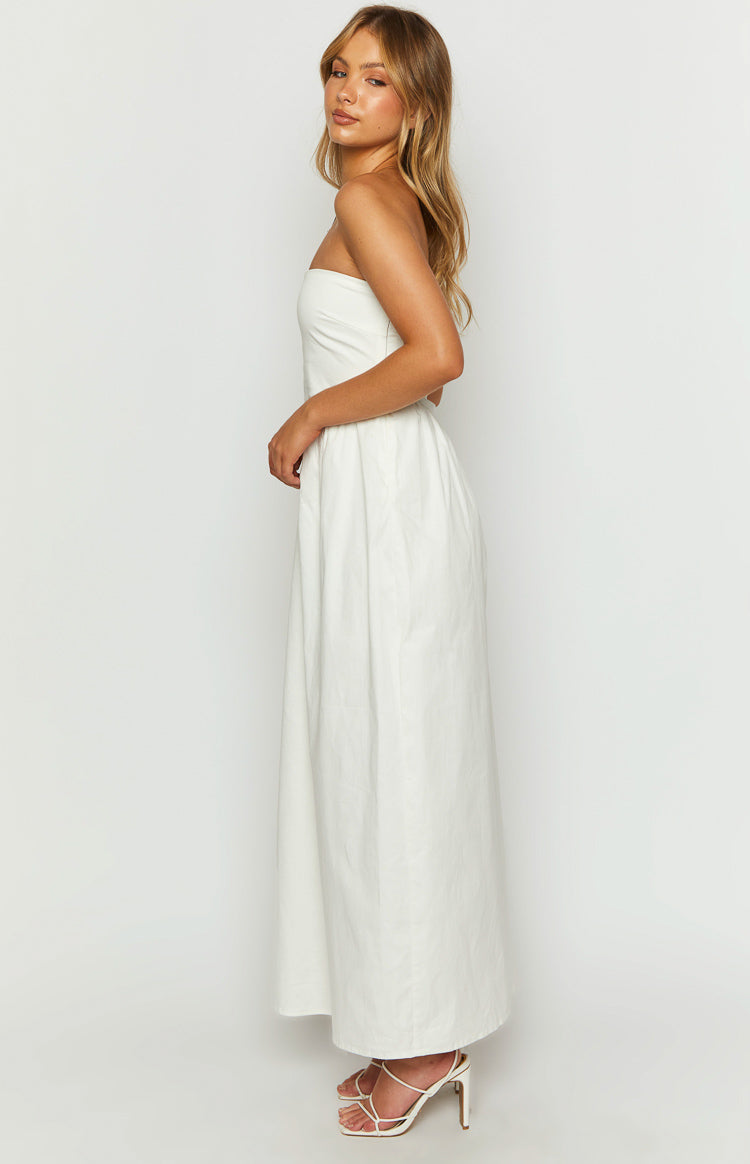 Jazlynn White Strapless Maxi Dress Image