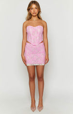 Jem Pink Lace Mini Skirt Image