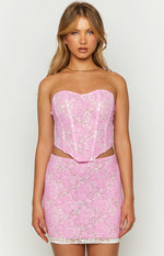 Jem Pink Lace Mini Skirt Image