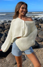 Jen White Knit Cardigan Image