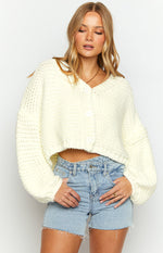 Jen White Knit Cardigan Image