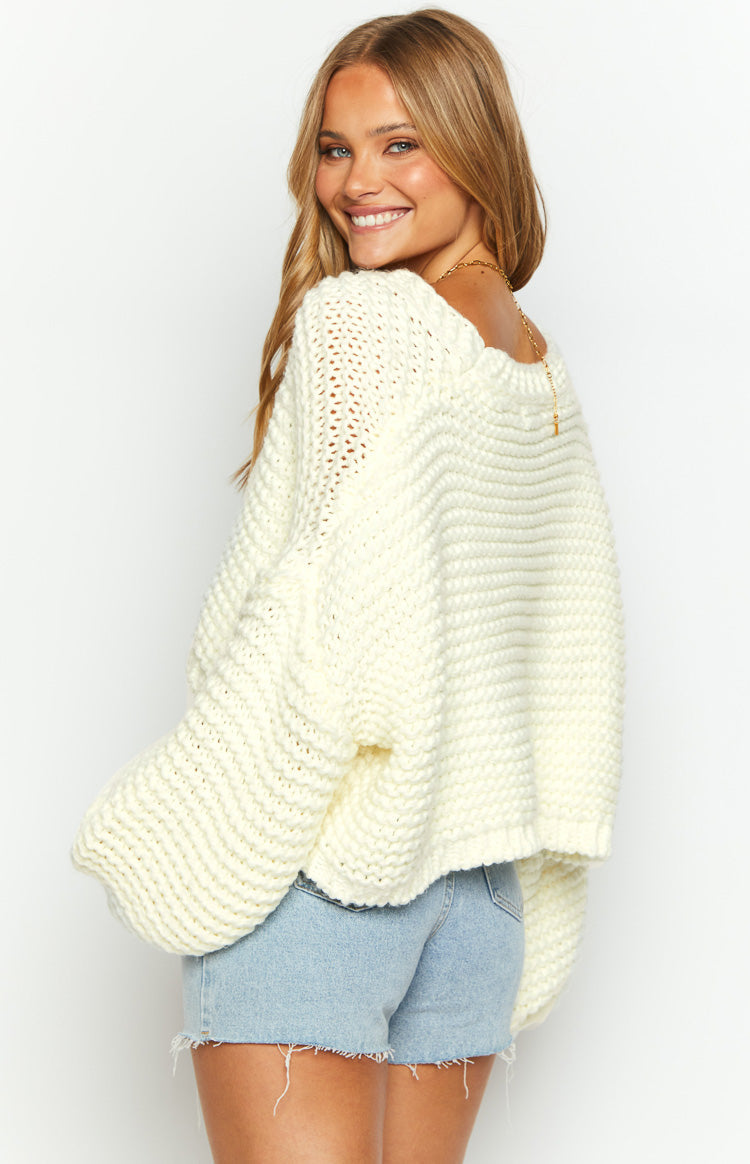 Jen White Knit Cardigan Image